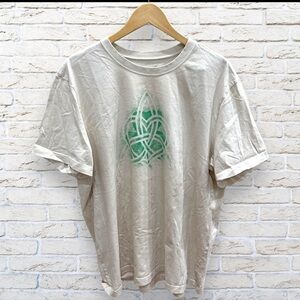 LIFE IS GOOD T-SHIRT - Cream Crew Neck - Celtic Knot Clover Men’s Size XXL